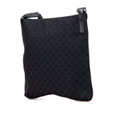 グッチ GGキャンパス ショルダーバッグ 122791 ブラック キャンバス レザー レディース GUCCI 【中古】